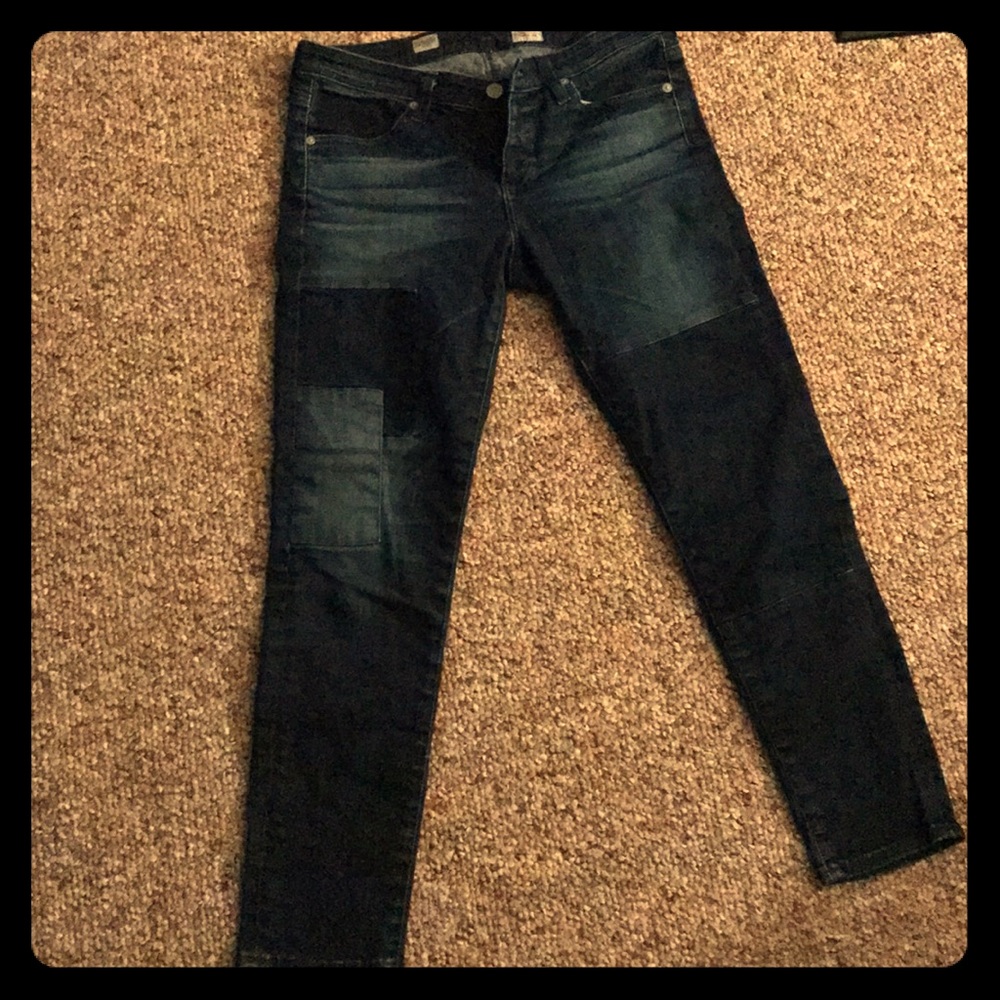 AG Stevie ankle size 28R patch jeans $298